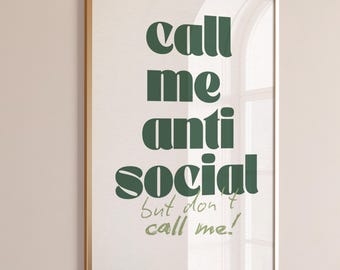 Introvert typographic poster quote homebody digital wall art cozy home decor print new home gift trendy printable art instant download