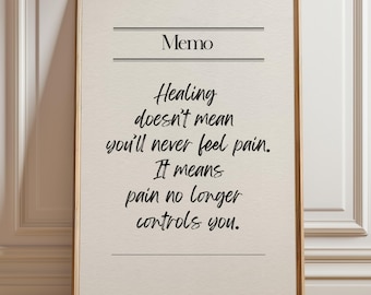 Healing Memo Printable Art: Therapy Quote, Mental Health Decor (Digital Download)