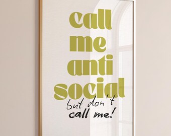 Introvertiertes typografisches Poster Zitat Homebody digitale Wandkunst gemütliches Wohndekor Druck neues Zuhause Geschenk trendige druckbare Kunst zum sofortigen Download
