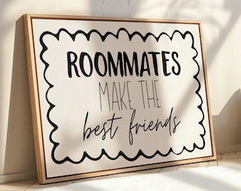 Roommates quote wall art printable dorm room friendship poster college dorm wall decor roomie gift idea back to school decor downloadable