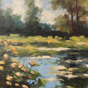 Rustic Impressionistic Photography Oil Painting | Textured Impasto Landscape Wall Art | Digital Download
