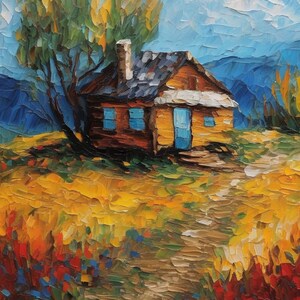 Rustic Impressionistic Photography Oil Painting | Textured Impasto Landscape Wall Art | Digital Download