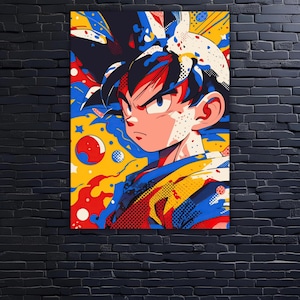 Pop Art Goku Metal Wall Art: Dragon Ball Z Anime Decor