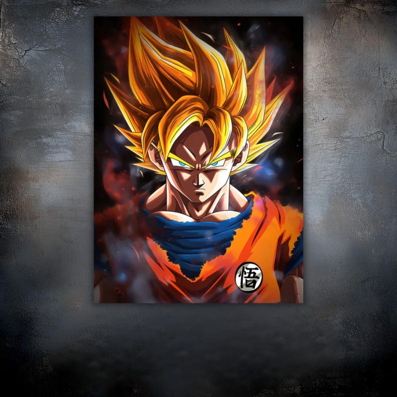 Impression d'art tatouage Goku : Art mural anime Dragon Ball