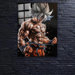 Ultra Instinct Goku Metal Wall Art: Dragon Ball Z Anime Room Decor