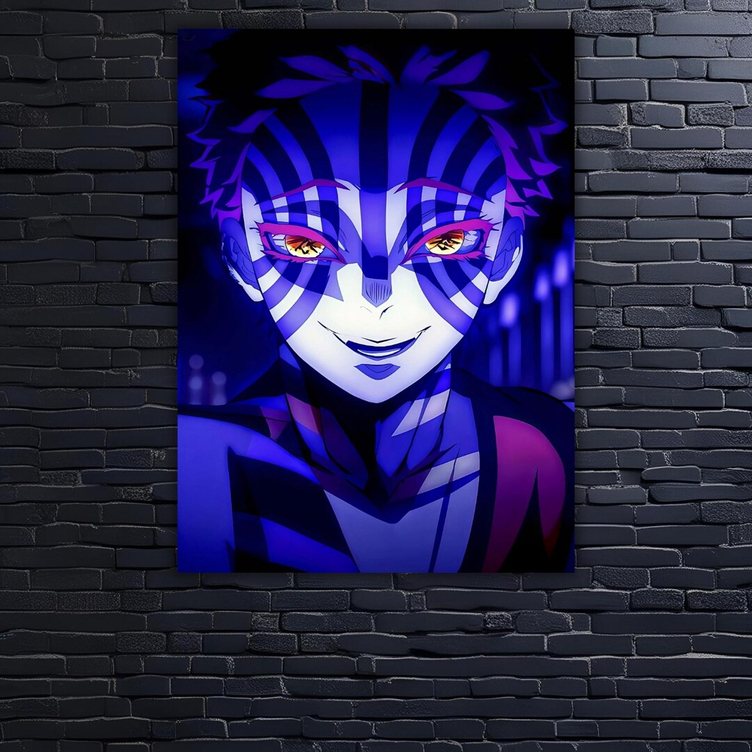 Akaza Demon Slayer Metal Wall Art – Intense Anime UV Print – Custom ...