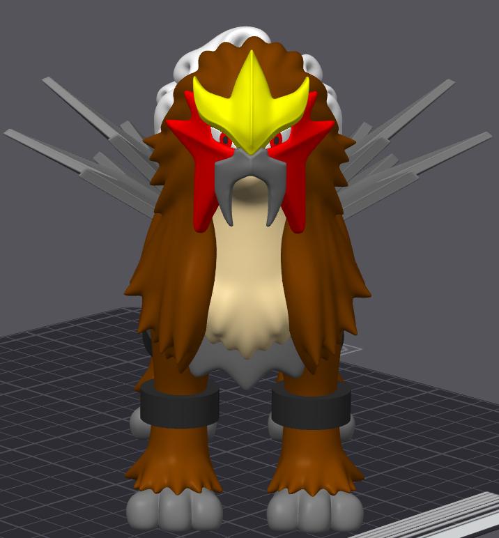 Entei Multi-colored 3D Model - Etsy