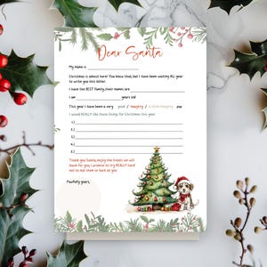 BRIEF AN SANTA | Weihnachtsmann Briefe von Familie Haustier | Buchstabe für Weihnachtsmann-Kids-Aktivität | Weihnachtswunschliste | Weihnachtsaktivitätsseiten
