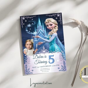 Frozen Birthday Invitation | Ice Princess Birthday Invitation | Editable Summer Beach Party Invite | Instant Download