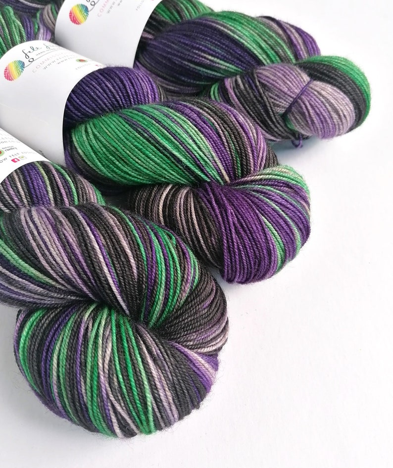 Hand dyed variegated wool yarn. Witches' Brew Halloween Etsy
