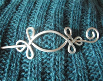 Sweater Brooch Spiral Circle Shawl Pin Shrug Fastener Light Weight Hammered Metal Closure Womens Knitting Accessories Aluminum Scarf Pin