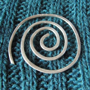 Spiral, Shawl Pin, Scarf Pin, Sweater Clip, Fastener, Silver Pin, Screw, Sweater Brooch, Shrug Fastener, Women, Knitting Accessories
