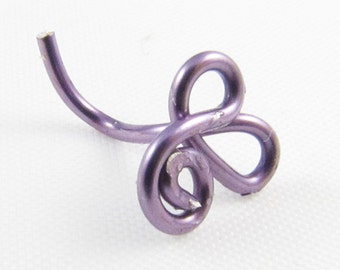 Spiral Nose Ring 20 Gauge - Personalized Color, clover nose ring, silver nose ring