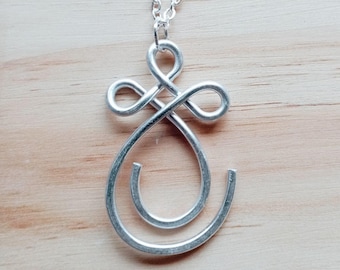 Sterling Silver Celtic Ring Holder Necklace - Wedding Ring Keeper