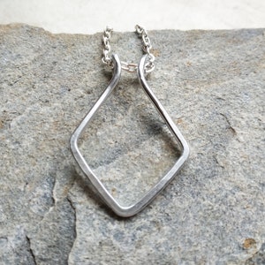 Ring Holder Necklace, Silver Pendant Necklace, Wedding or Engagement Ring Holder Necklace, Sterling Silver Ring Showcase Necklace, Doctor