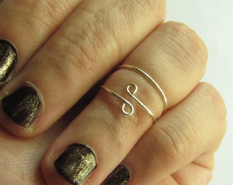 2 Plain Knuckle Rings / Pair of Midis - Handmade. Tarnish Resistant. Hypoallergenic. Adjustable. Personalized ring
