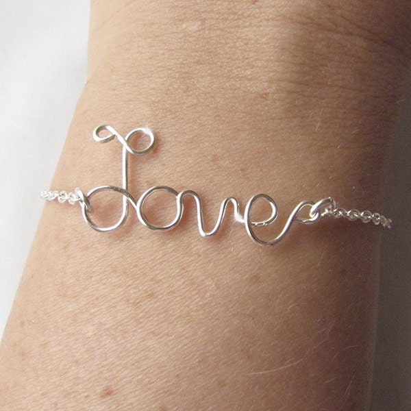 Love Bracelet Silver Love Bracelet Sterling Silver Love Etsy Israel