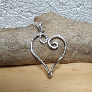 Herz-Ring-Halter-Halskette, Silber Anhänger Halskette Hochzeit oder Verlobung Ring-Halter-Halskette, Sterling Silber Ring-Schaukasten-Halskette