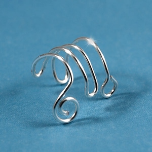Mini Earcuff Spiral Bright Silver