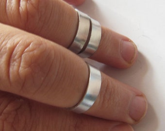 Anillos de nudillos de plata, conjunto de 2, conjunto de anillo midi de banda ancha, anillos de plata sobre nudillos, conjunto de anillos de apilamiento, elegir colores