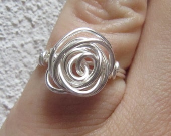 Ring Rose Bright Sterling Silver