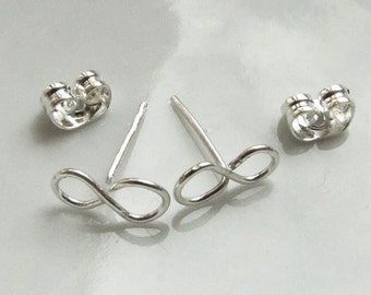 Infinity Post Stud Earrings - Tiny Infinity Loop - Silver Post Earrings  - Friendship Jewelry - Friendship Post Earrings