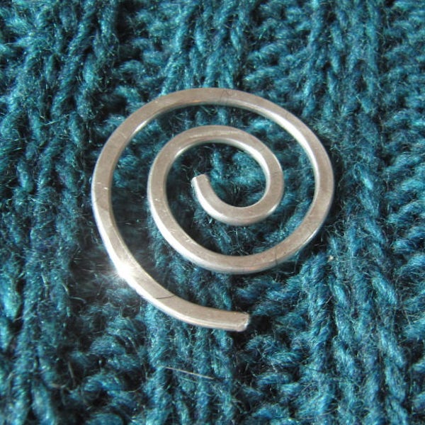 Spiral, Shawl Pin, Scarf Pin, Sweater Clip, Fastener, Silver Pin, Screw, Sweater Brooch, Shrug Fastener, Women, Knitting Accessories