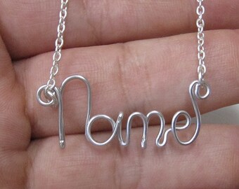 Personalized Necklace Silver Name Necklace - Word Necklace - Word Jewelry - Teen Jewelry Wire Wrapped