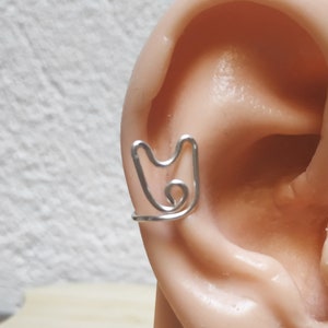 Cat Ear polsino - Mini Earcuff - Nessun bracciale argentata Piercing - Piercing falso - Nessun cuf orecchio Forato - Ipoallergenico - Colore Personalizzato