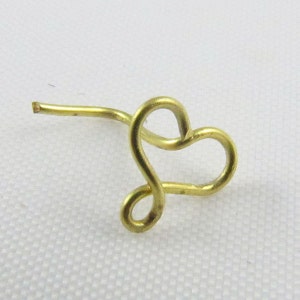 Heart Nose Ring 22 Gauge Golden or Silver