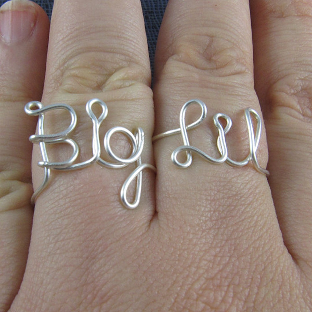Big and Little Rings, Wire Word Ring Wire Word Ring Big and Lil ...