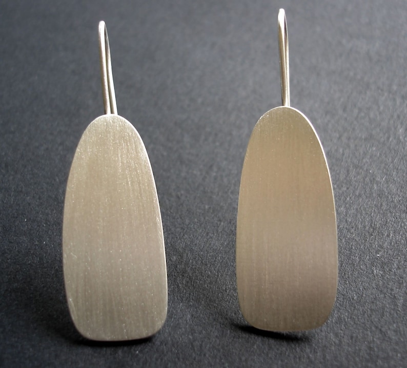 Silver dangle earrings Minimalist Silver Earrings Gift for her Paddles Geometric earrings Sterling Silver Oar earrings Gift for women