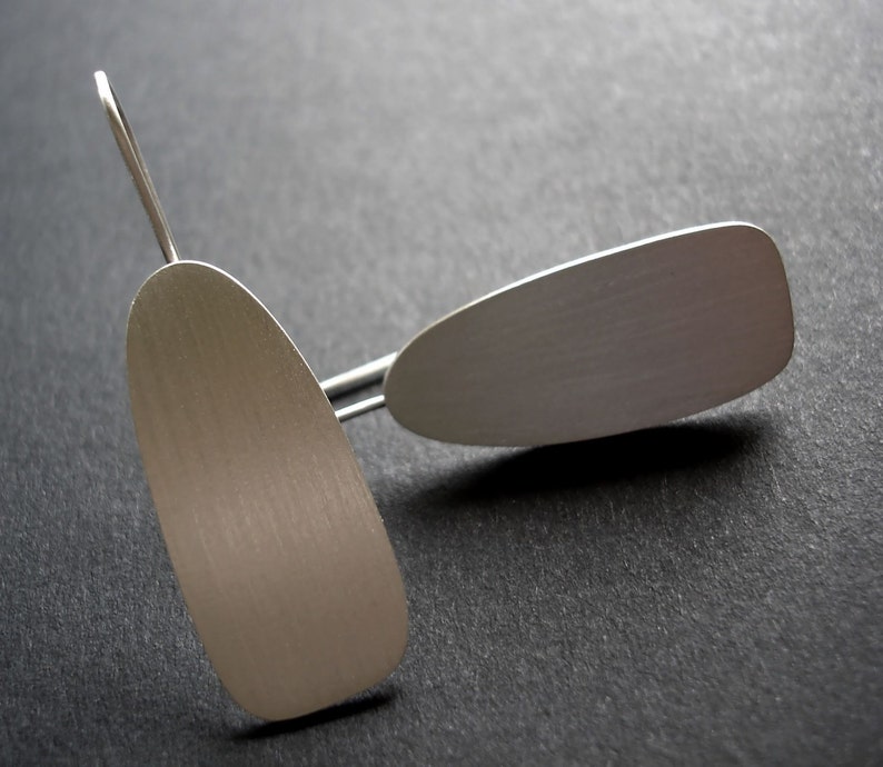 Silver dangle earrings Minimalist Silver Earrings Gift for her Paddles Geometric earrings Sterling Silver Oar earrings Gift for women