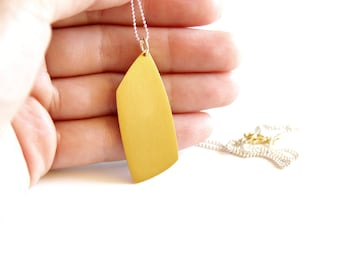 24K Gold Plated Sterling Silver Geometric Pendant Necklace