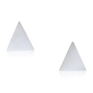 Triangle stud earrings, Gift for her, Girlfriend, Sterling Silver Geometric triangle earrings, Minimalist studs, Everyday Triangle Posts image 1