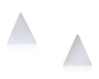 Triangle stud earrings, Gift for her, Girlfriend, Sterling Silver Geometric triangle earrings, Minimalist studs, Everyday Triangle Posts