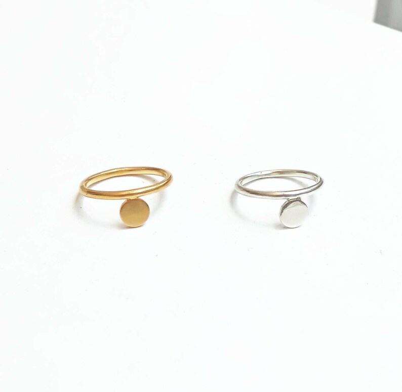 2mm Thin Gold band ring, 24k Gold plated silver circle & thin band ring, Stacking ring, gift, minimalist ring, geometric ring, women image 3
