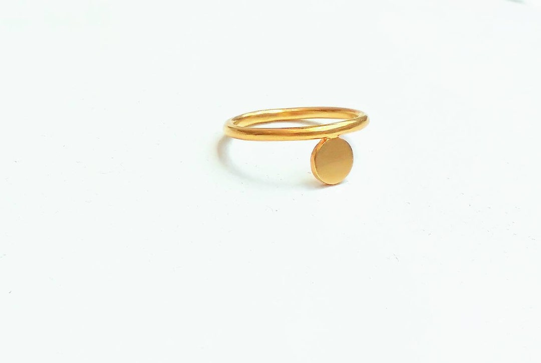 2mm Thin Gold Band Ring 24k Gold Plated Silver Circle & Thin Etsy