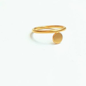 2mm Thin Gold band ring, 24k Gold plated silver circle & thin band ring, Stacking ring, gift, minimalist ring, geometric ring, women image 1