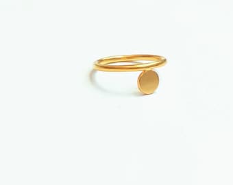 2mm Thin Gold band ring, 24k Gold plated silver circle & thin band ring, Stacking ring, gift, minimalist ring, geometric ring, women