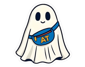 Cute Spooky Ghost Athletic Trainer Sticker
