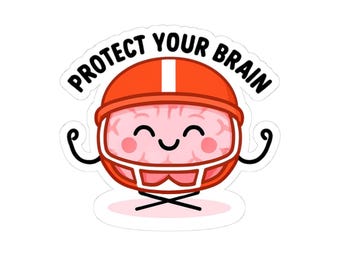 Brain Football Helmet Sticker