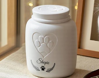 Urne personnalisée pour animal de compagnie | Urne de poterie en céramique | Urne à cendres personnalisée pour animal de compagnie | Cadeau commémoratif pour chien | Cadeau commémoratif de chat | Urne pour petit animal de compagnie | Boîte à souvenirs chat