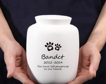 Haustier-Urne mit Namen - Individuelle Haustier-Urne für Hunde & Katzen - Moderne Gedenk-Gravur