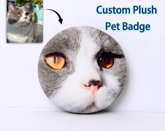 Insignia de peluche personalizada para el Día de la Madre: botón con foto de perro, pin hecho a mano, retrato personalizado de mascota, regalo kawaii para mascotas, accesorio para amantes de los gatos, regalo conmemorativo.