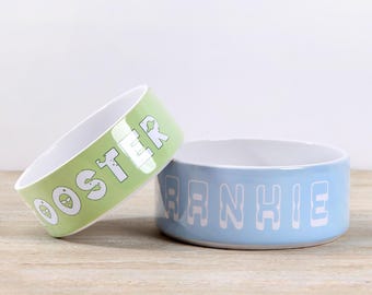 Cuenco de cerámica para perros: cuencos personalizados, cuencos grabados, cuencos con nombre, regalo para cachorros, plato personalizado, comedero y bebedero para perros.