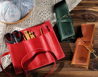 Crochet Hook Case Crochet Hook Bag Organizer Crochet Ring Hook Storage Crochet Needles Case Knitting Needle Case Hook Holder Accessories