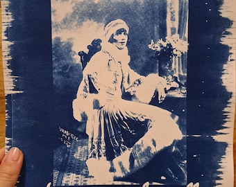 Trans people exist - "Beau of the Ball" cyanotype