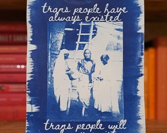 Trans people exist - Hijra cyanotype