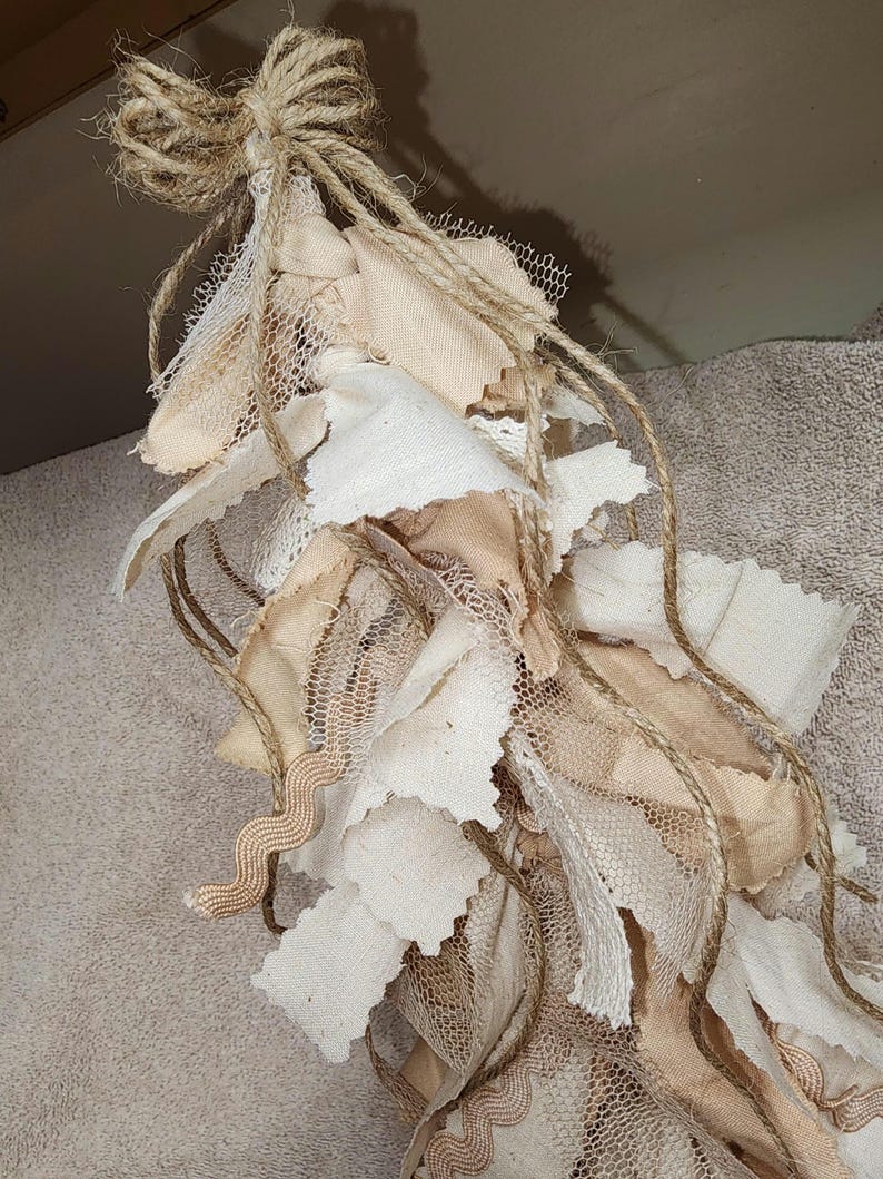 Rag Tree Decor Rustic Farmhouse Tabletop Centerpiece 13